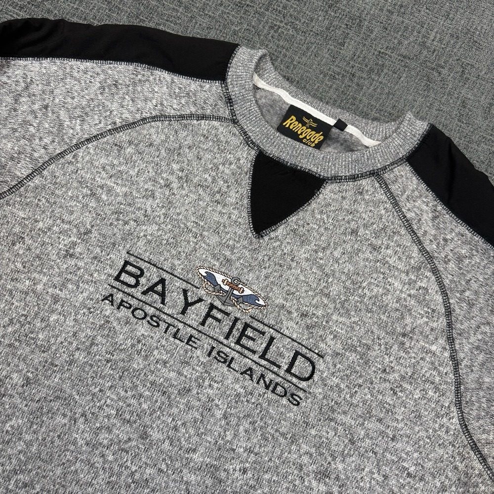 Vtg Renegade Club Sweatshirt Men's XL Bayfield Apostle Islands Gray Crewneck‎